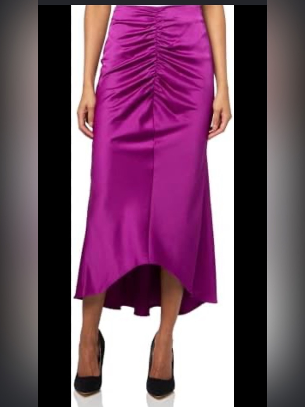 Trina Turk 'Aspen' Ruched Satin High-Low Midi-Skirt,